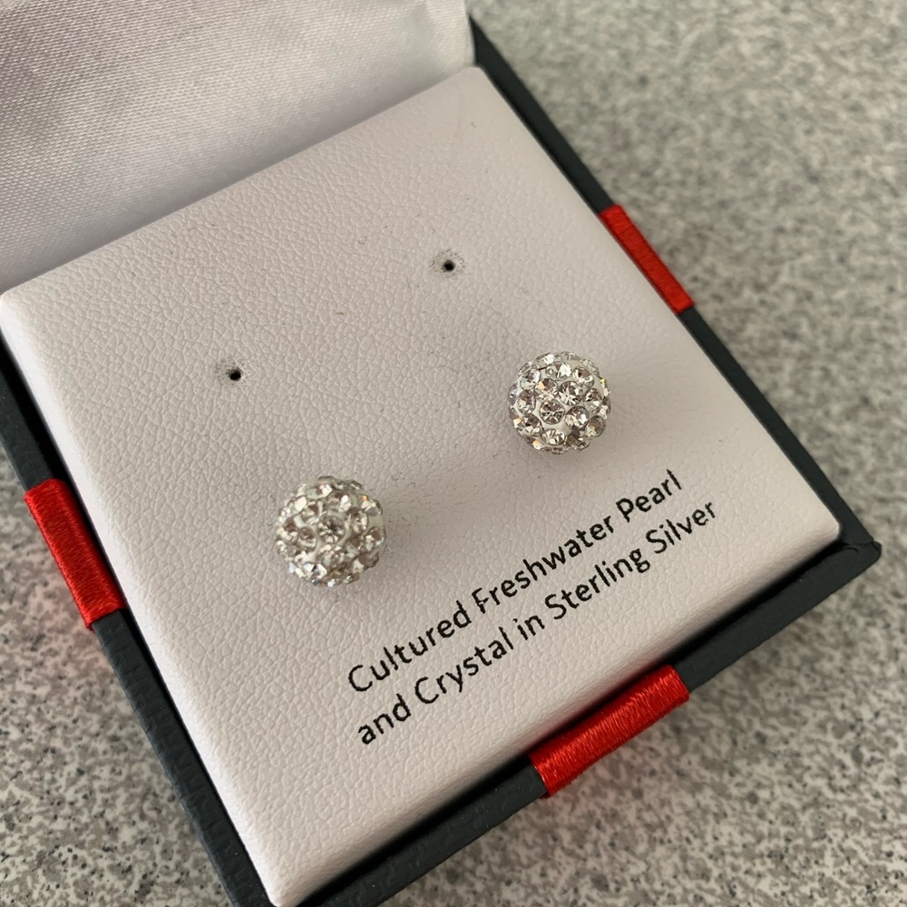 Crystal in Sterling Silver Stud Earrings